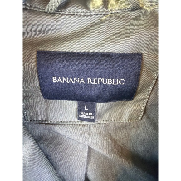 Banana Republic Field Jacket Mens Large Green Military Utility Chore Coat - Picture 3 of 7